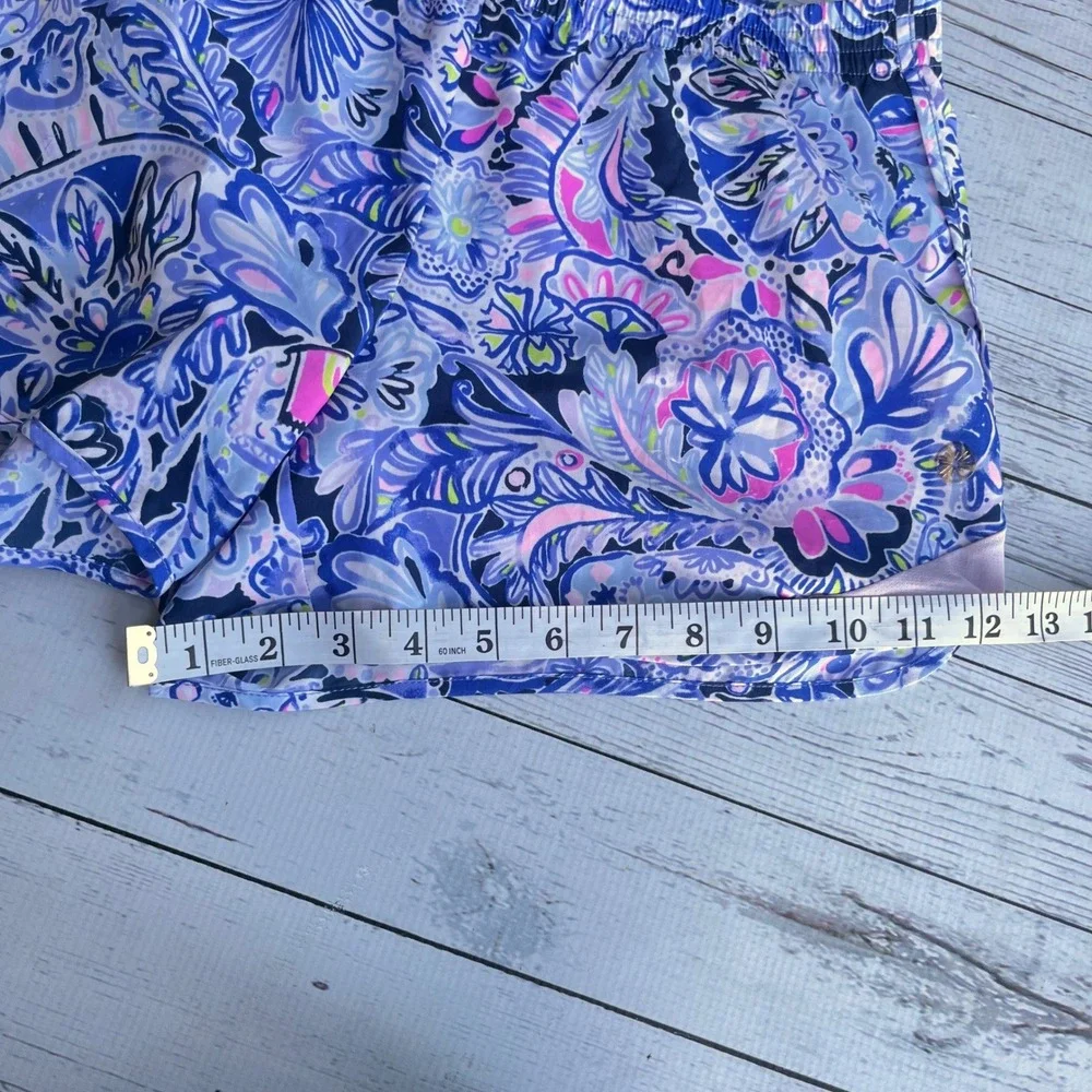 Lilly Pulitzer Luxletic Floral Paisley Shorts Women Small Nautical Coastal